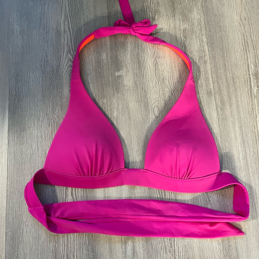 Victoria’s Secret small plunge halter purple bikini top